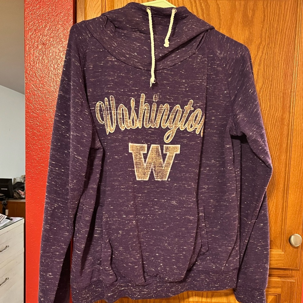 Purple Washington Cowl Neck Hoodie